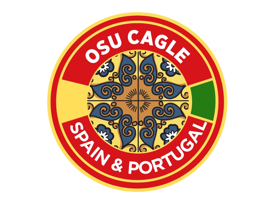 OSU CAGLE program button featuring Spain & Portugal. 