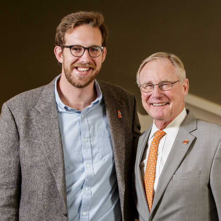 Andy Blye and OSU President Burns Hargis