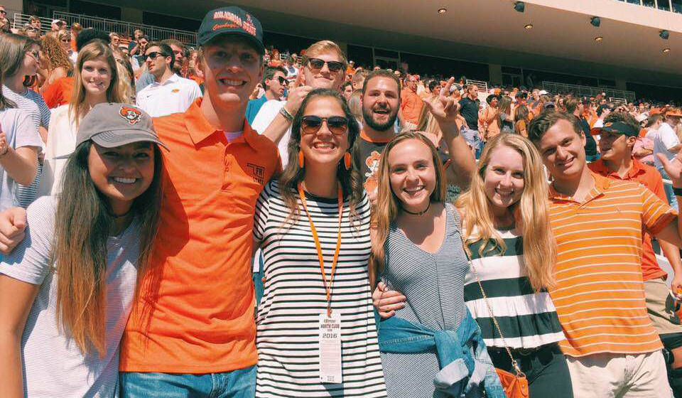 Jeana Wilson with her friends at an OSU football game