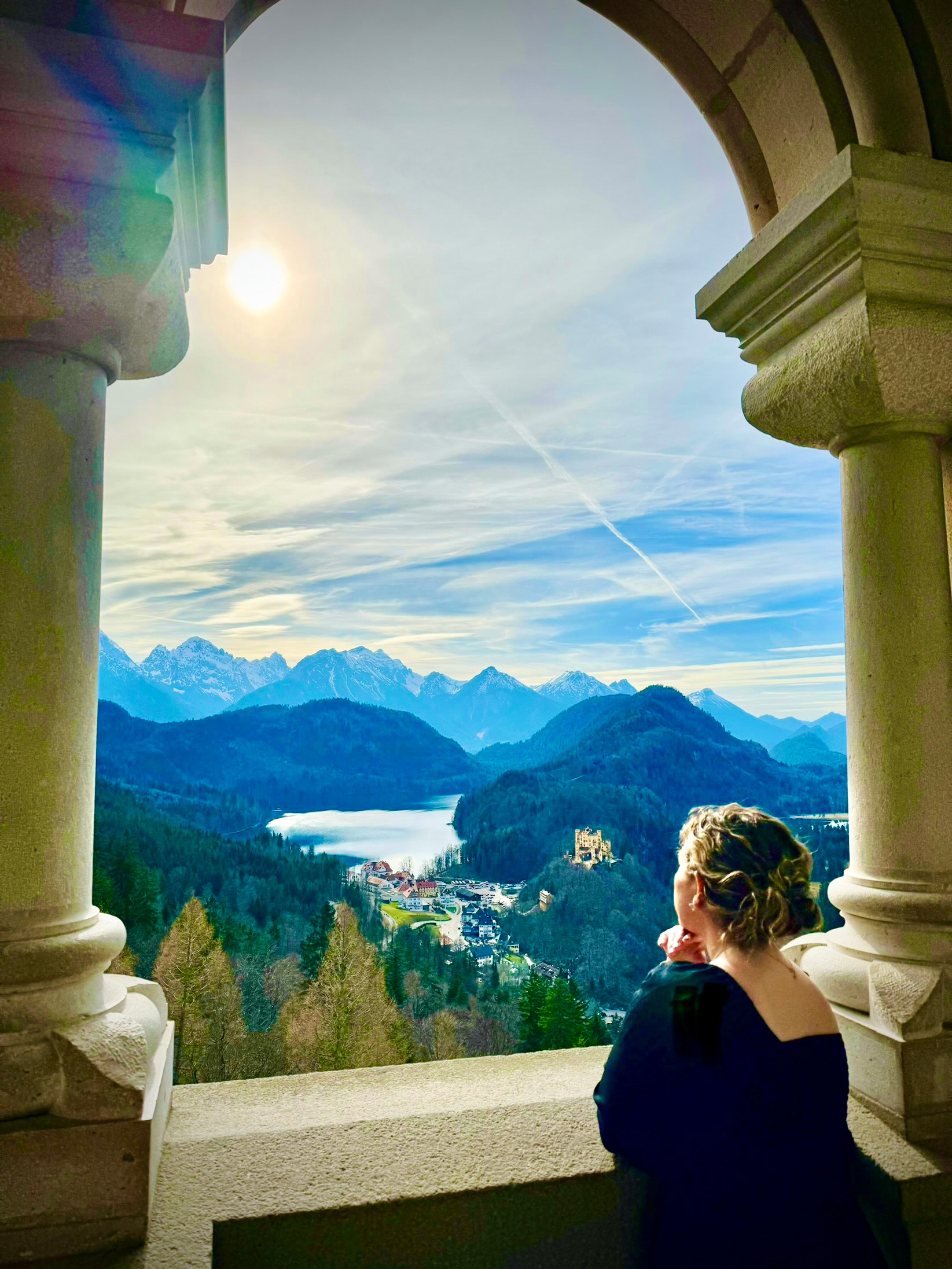 Student in Germany looking at the mountains