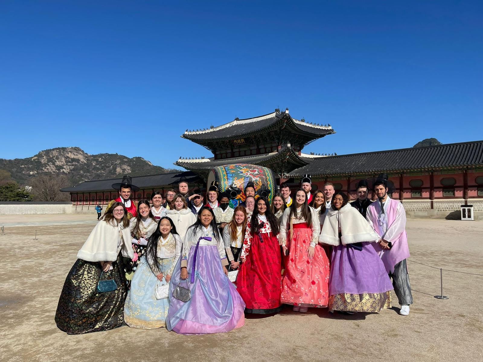 Cagle students in traditional South Korean clothes.