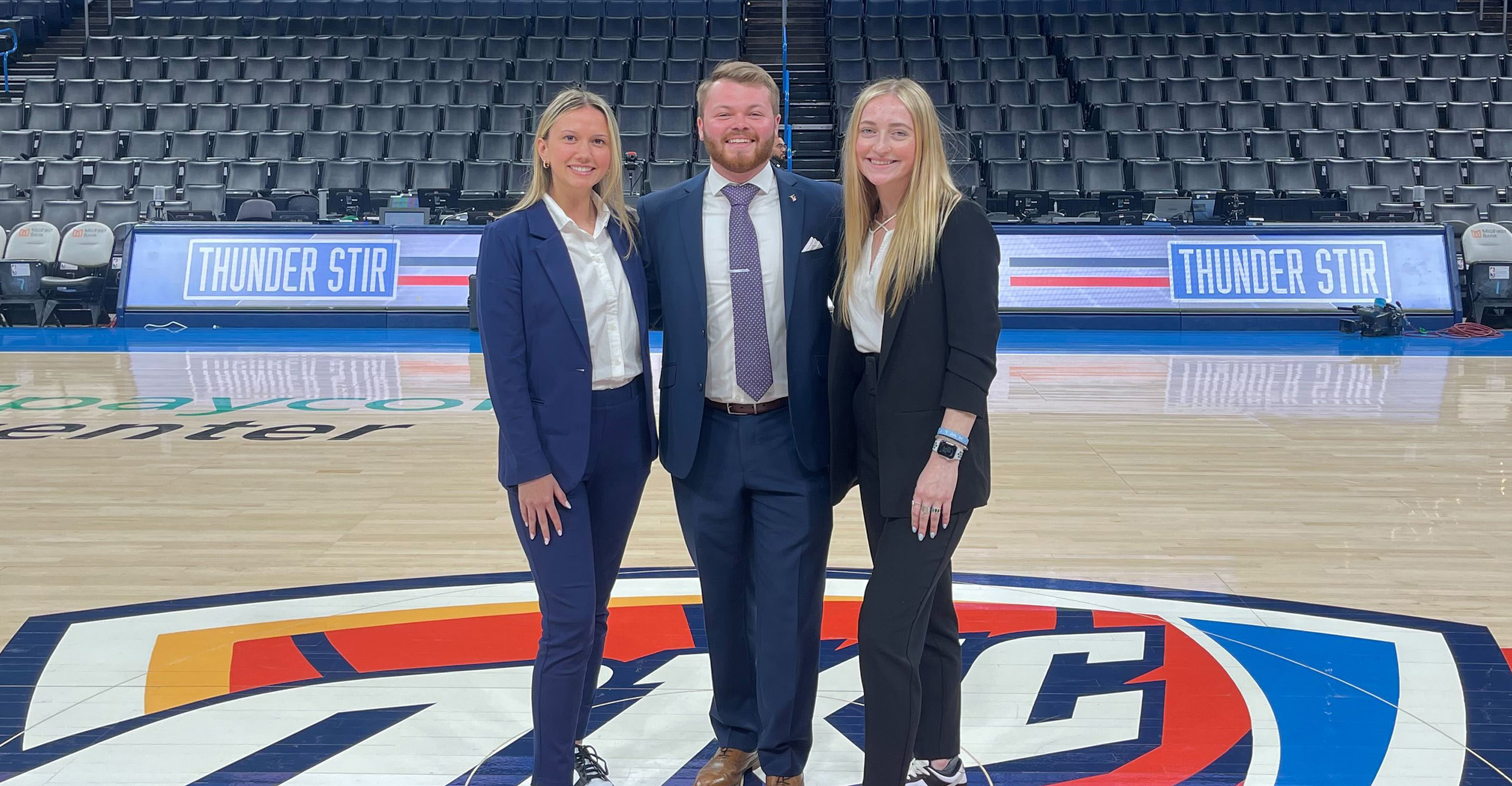 Dalton Wolf on the floor of Paycom Arena, home of the Oklahoma City Thunder. Dalton Wolf on the floor of Paycom Arena, home of the Oklahoma City Thunder.