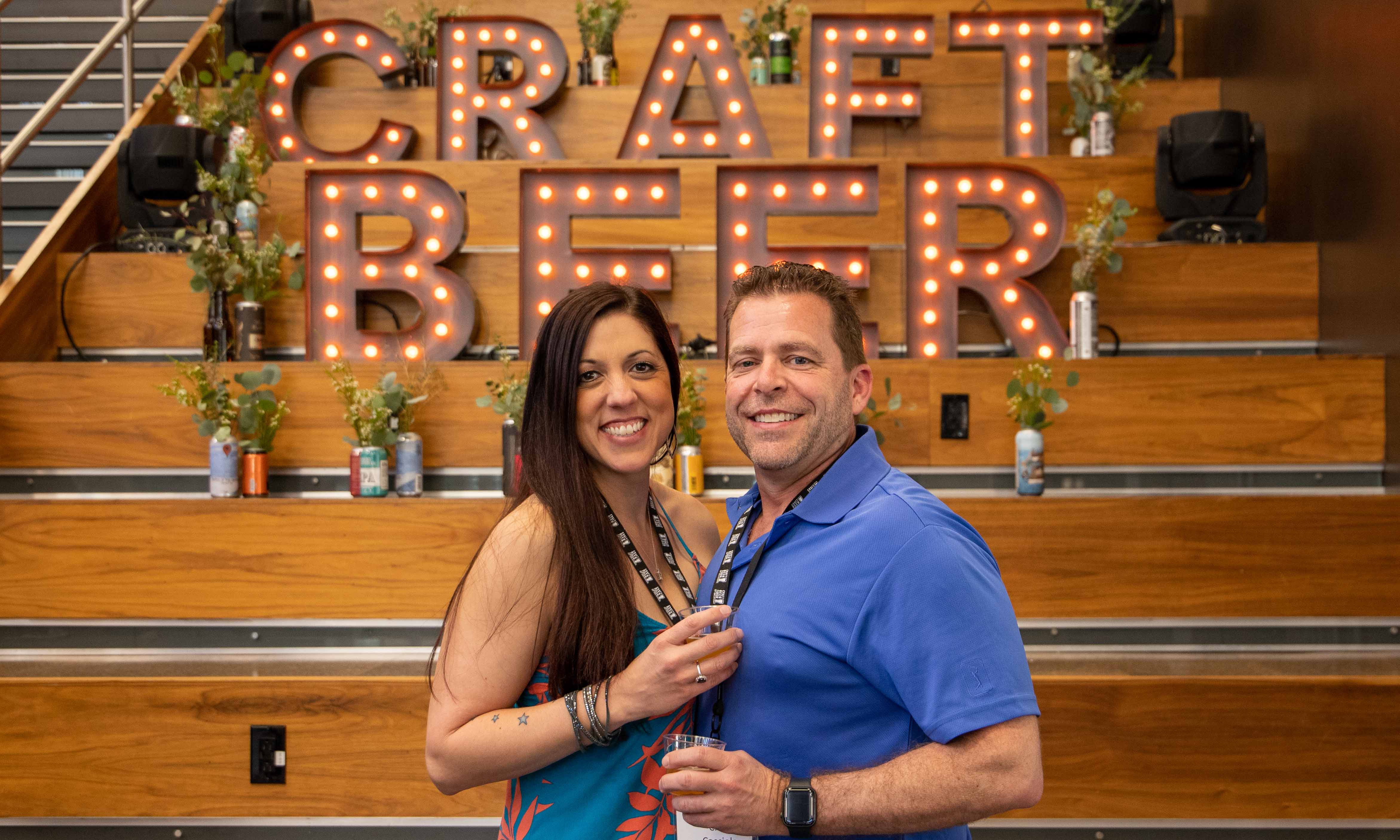 Posing in front of the lights