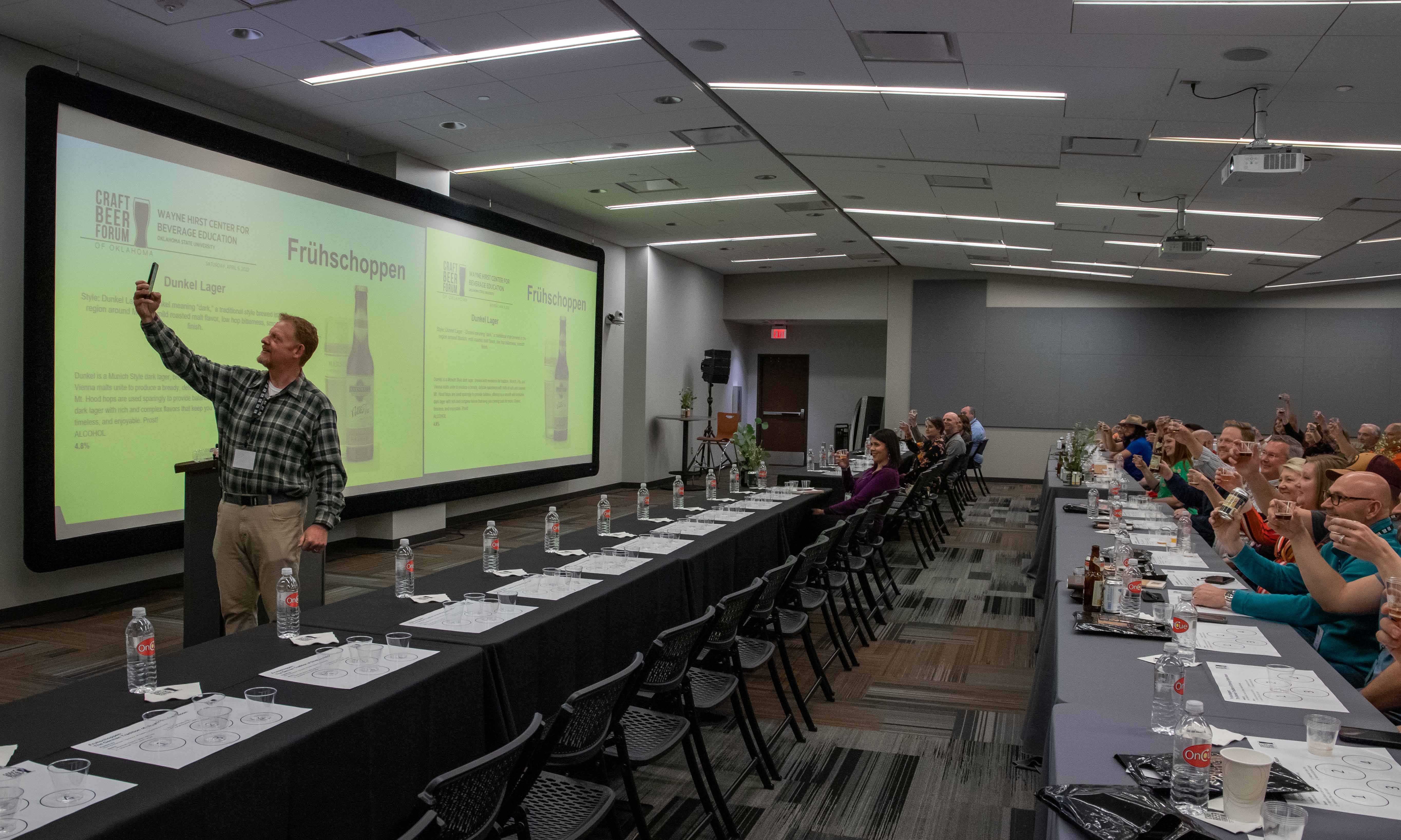 Taking a selfie with a beer forum class