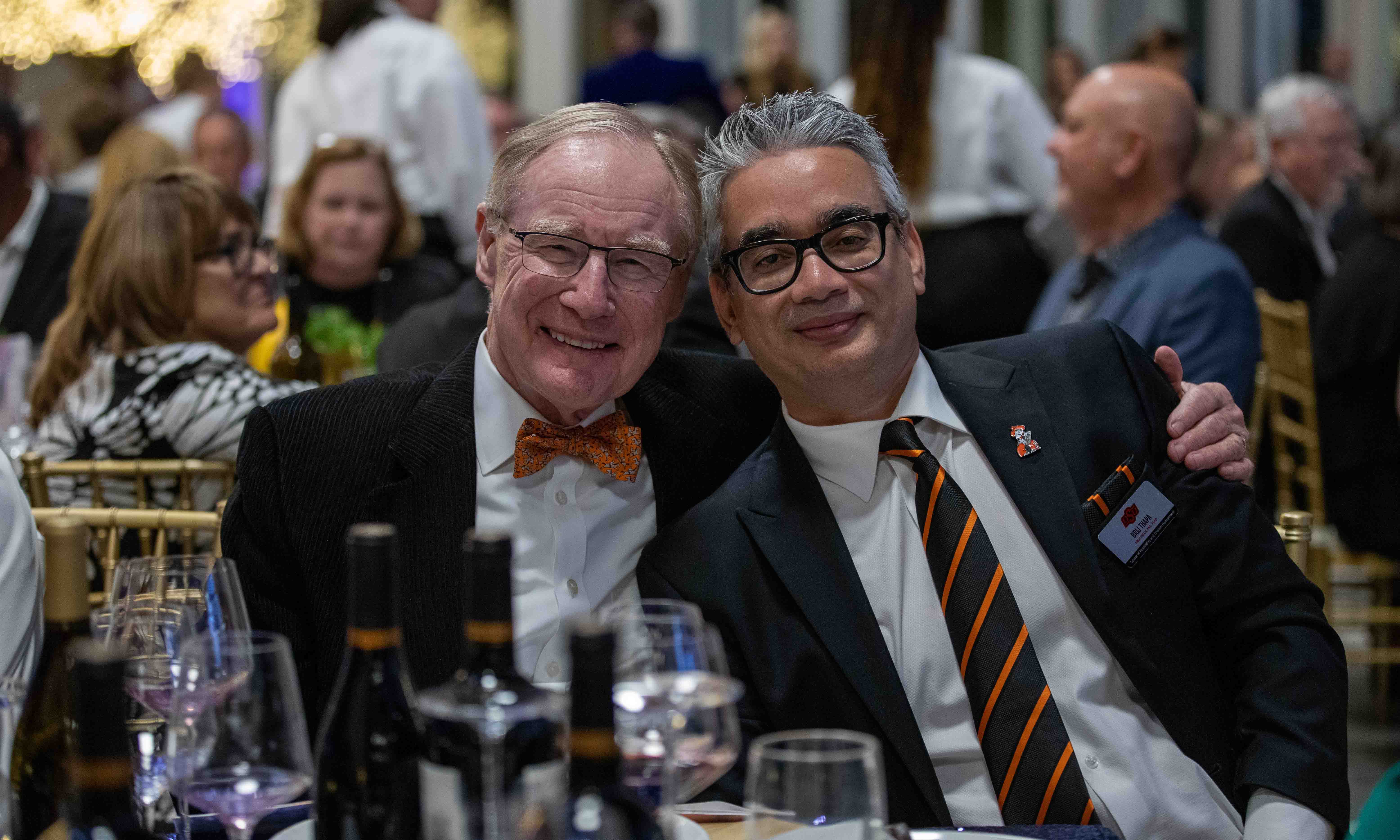 Former OSU president Burns Hargis with a friend.