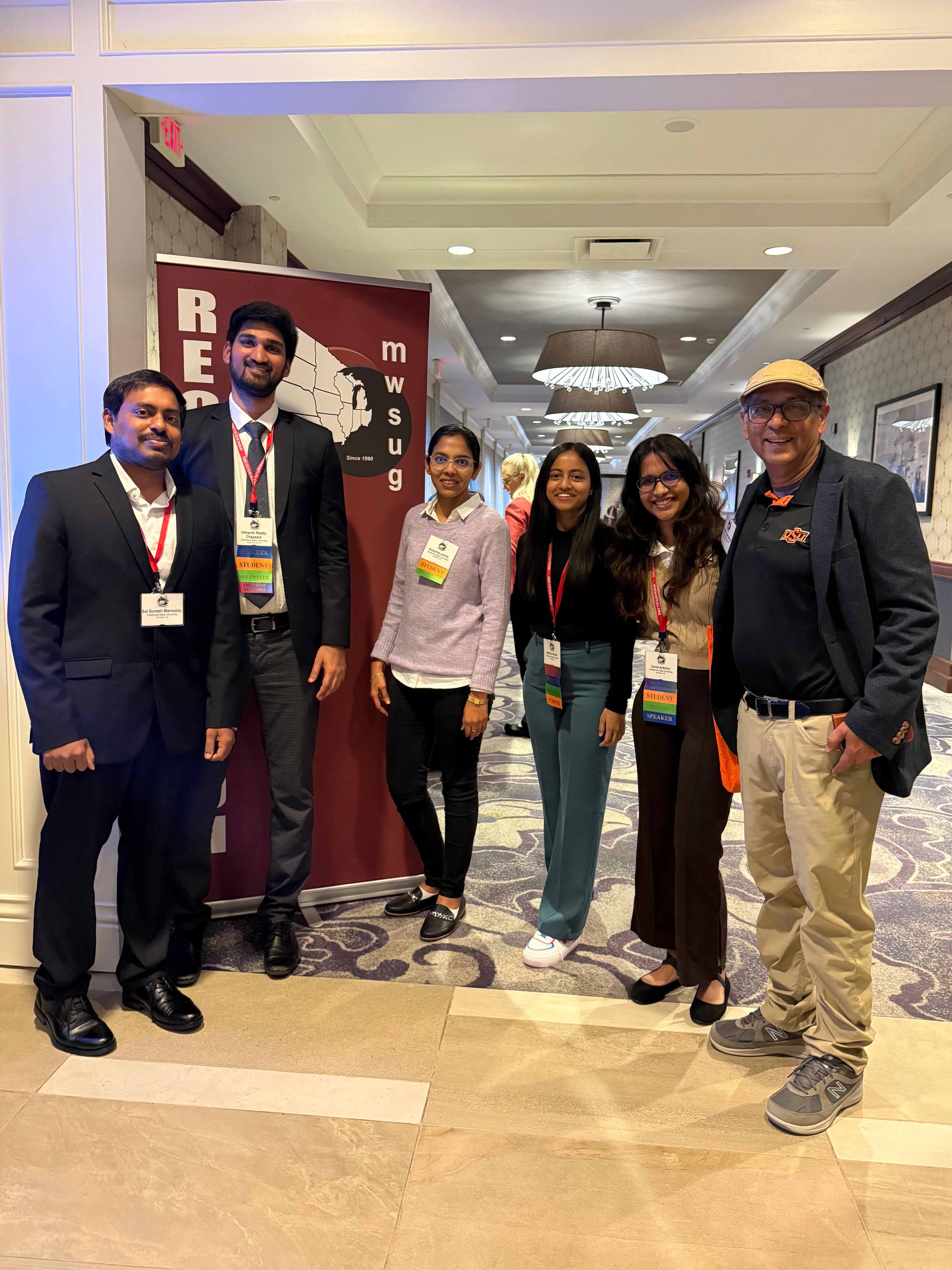 MWSUG conference MS BAnDS students gather with Dr. Goutam Chakraborty at the MWSUG conference.