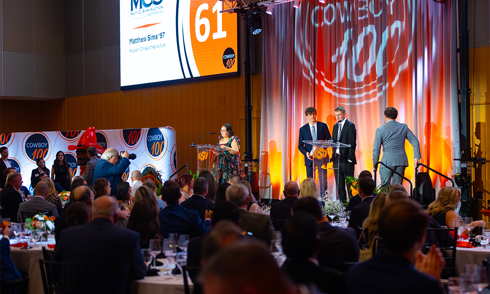 The Cowboy100 Gala from the back of the room.
