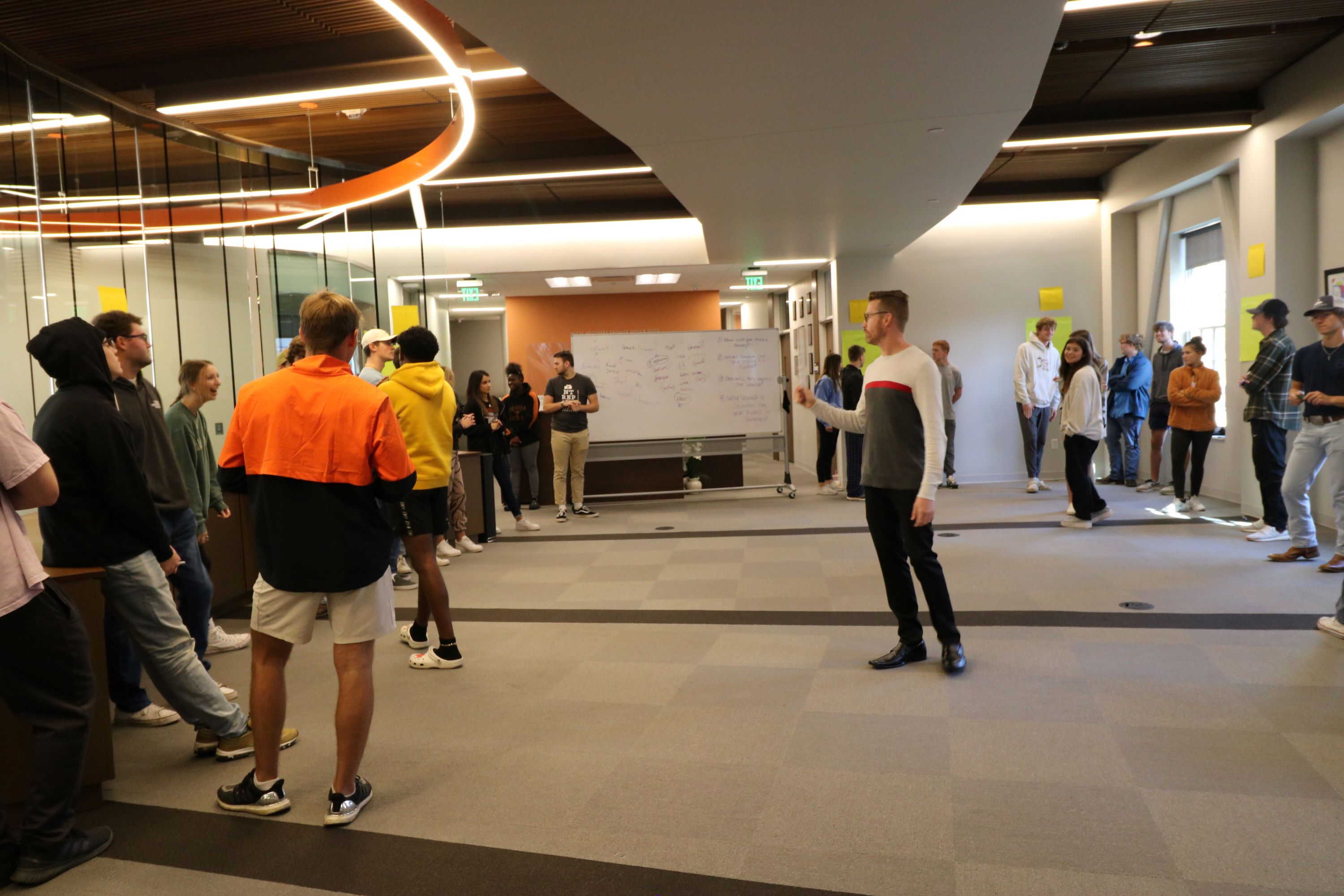 Chad Mills giving instructions to students Chad Mills giving instructions to students